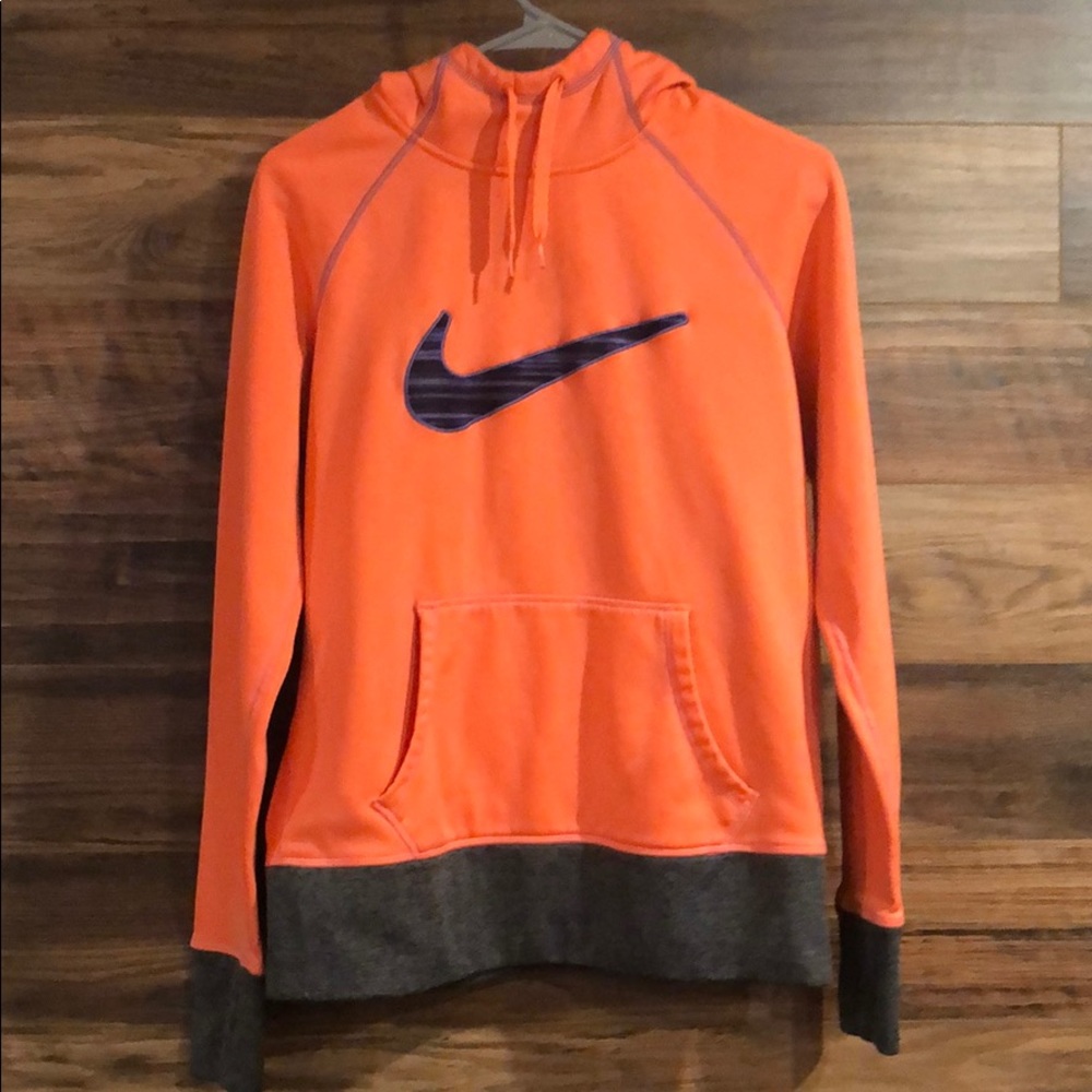 Neon coral Nike therma-fit hoodie